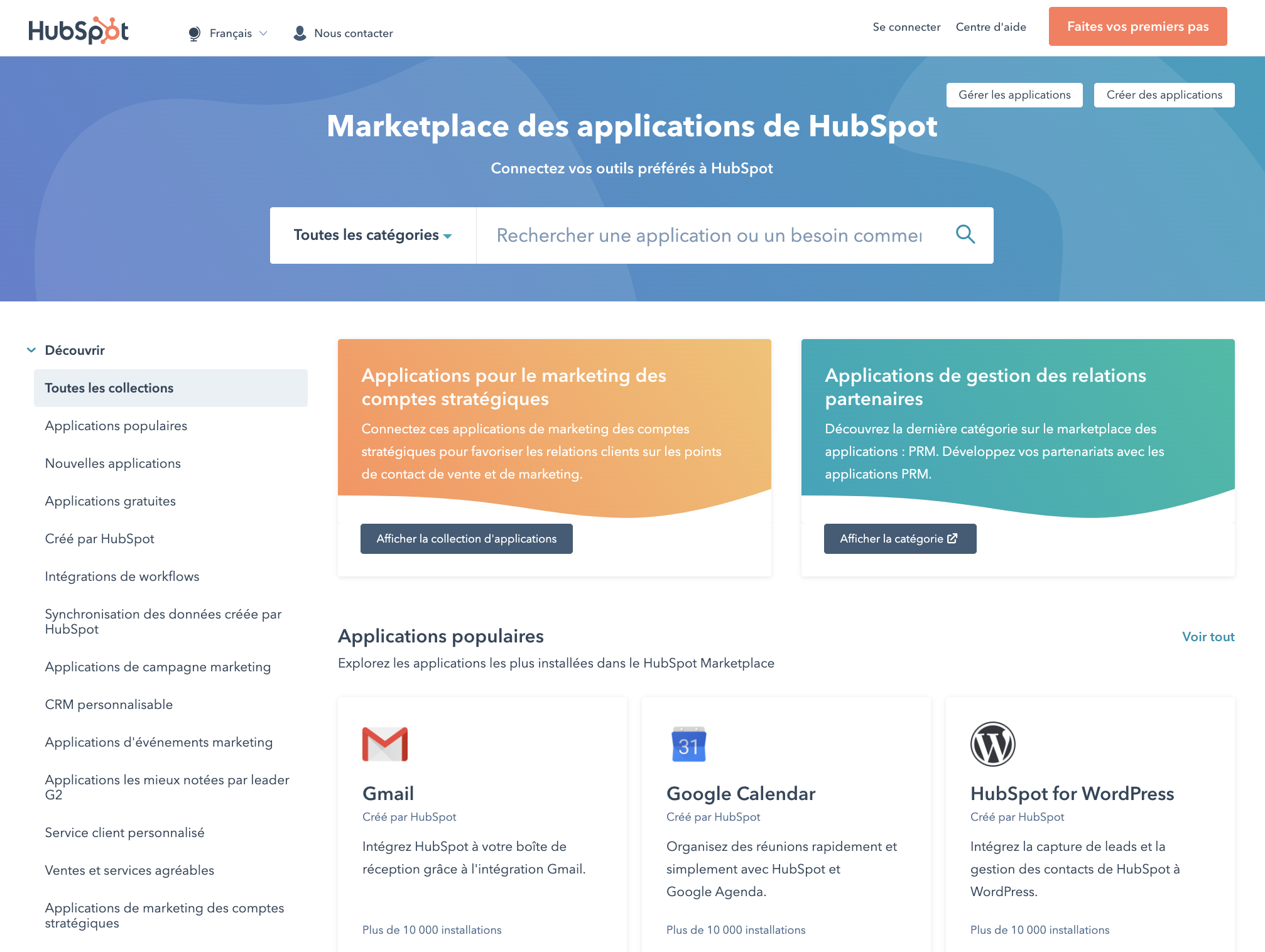 Marketplace des applications