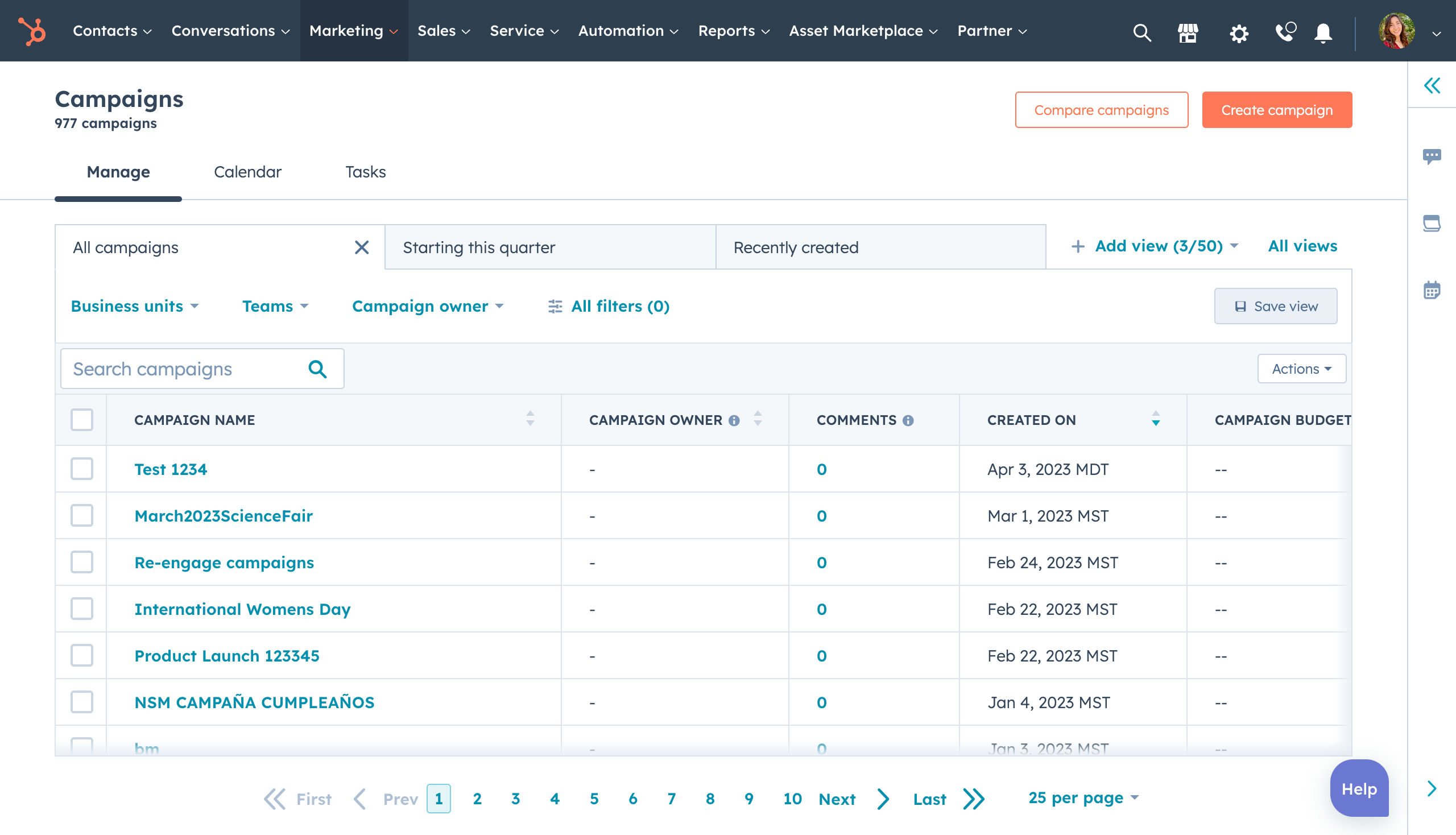 Gestion des campagnes