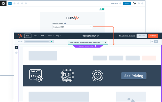 Fonctionnalité d'intégration de contenu du Content Hub