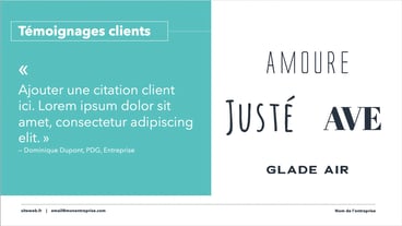 exemple de témoignages clients insérés à un media kit