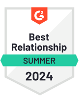 G2 Badge 2024 - Best Relationship