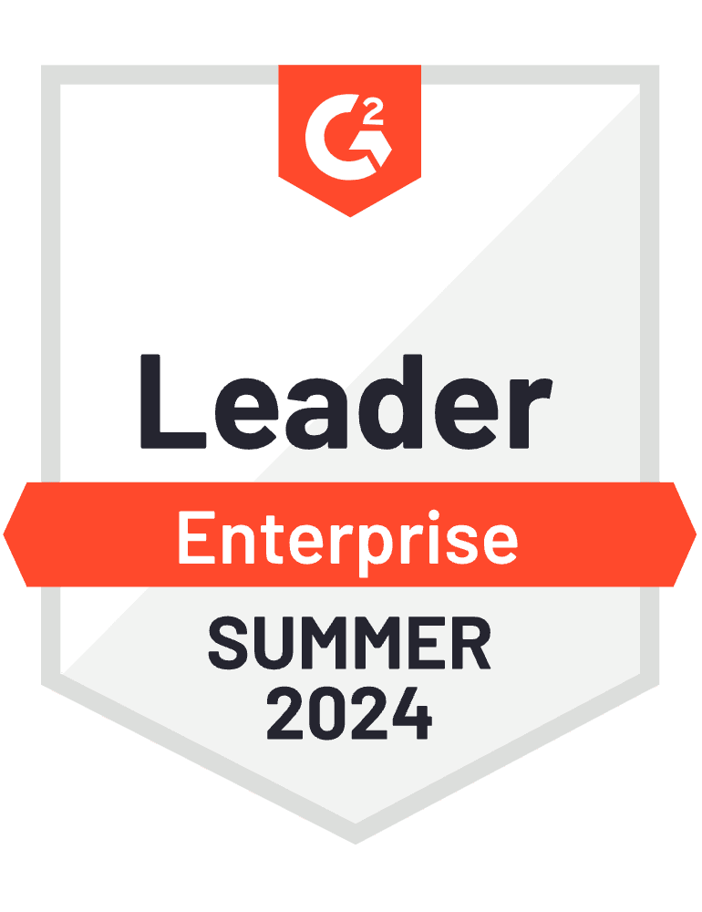 G2 Badge: Leader, Enterprise, Summer 2024