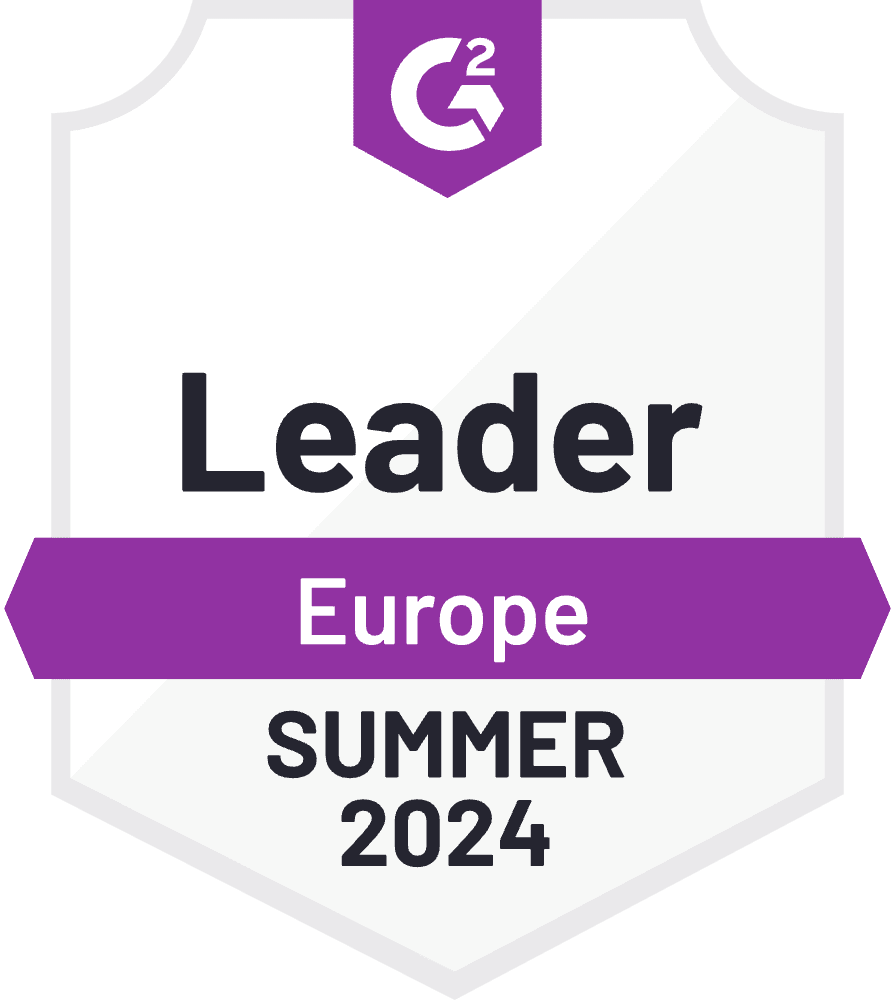 G2 Badge: Leader, Europe, Summer 2024