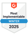 G2 Badge 2024 : Fastest Implementation Enterprise