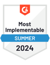 G2 Badge 2024 - Most Implementable