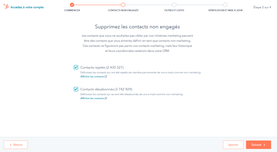 Supprimer les contacts non engagés dans HubSpot