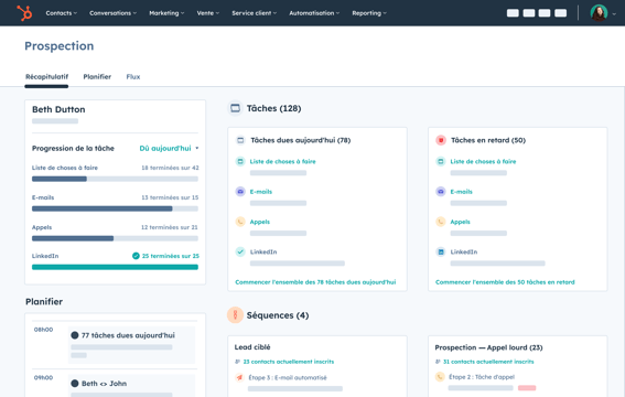 Espace de travail de prospection