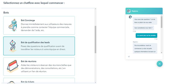 création d'un chatbot gratuit avec HubSpot