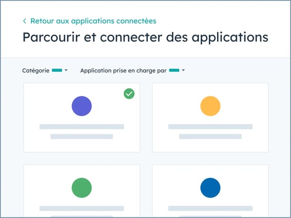 Intégrations disponibles comme Zapier, Google Search Console et Calendrier Google dans le marketplace des applications