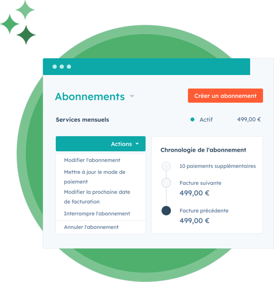 Application de gestion des abonnements de HubSpot