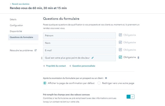 Création d'un lien de prise de rendez-vous dans HubSpot