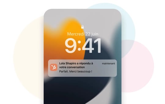 Notification push dans l'application CRM mobile HubSpot