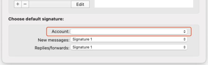 Sélectionner le compte auquel vous souhaitez appliquer votre signature