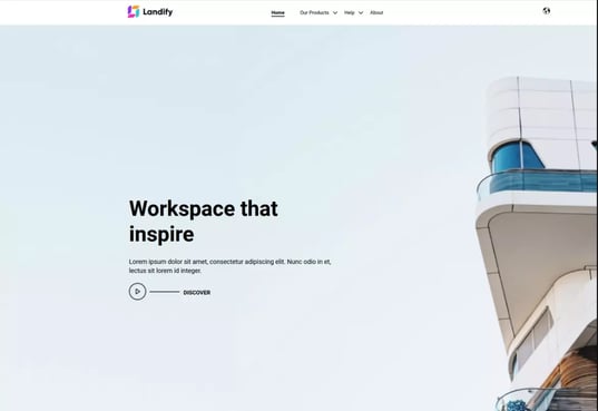 Landing page de Landify by Inboundlabs