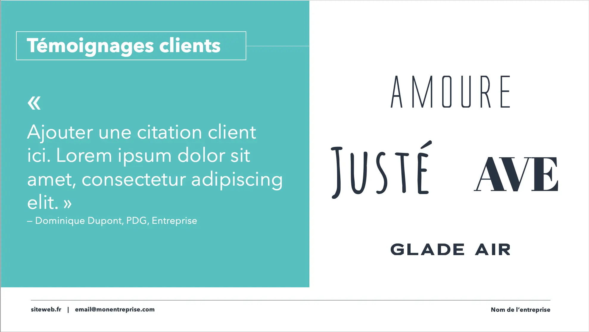 exemple de témoignages clients insérés à un media kit