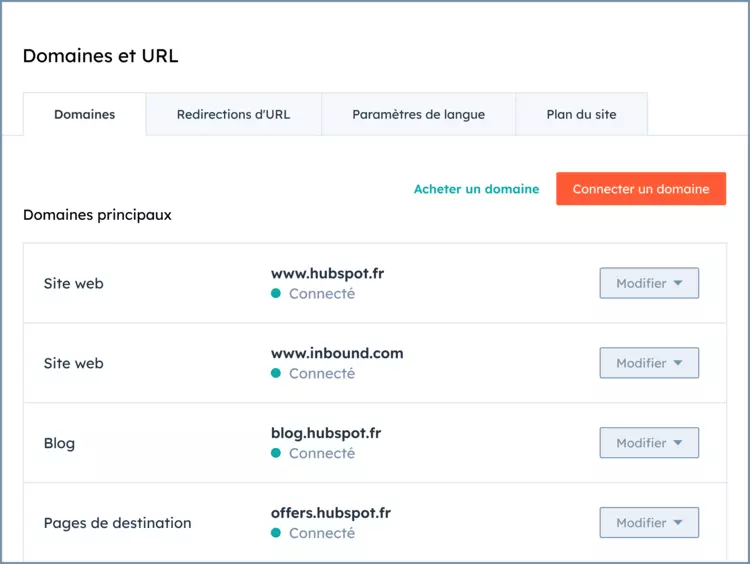 Connexion de plusieurs domaines dans HubSpot