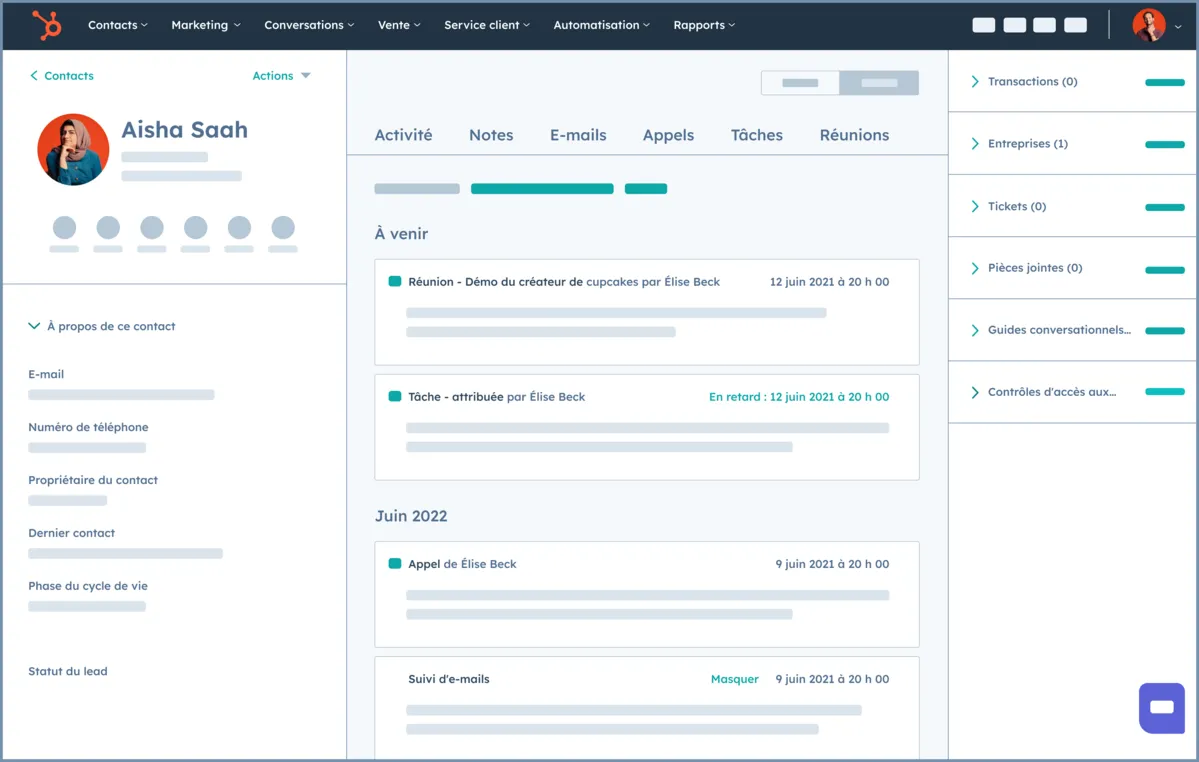  Tableau Kanban de l'outil de ticketing de HubSpot