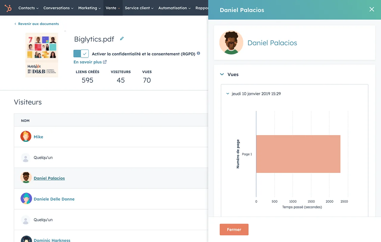 Analytics de vues et téléchargements des documents