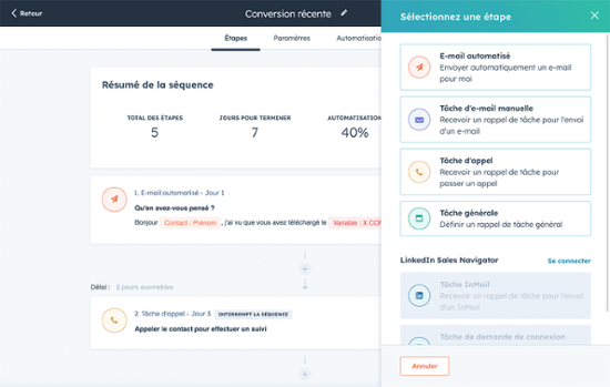 Automatisation du suivi client à l'aide de workflows