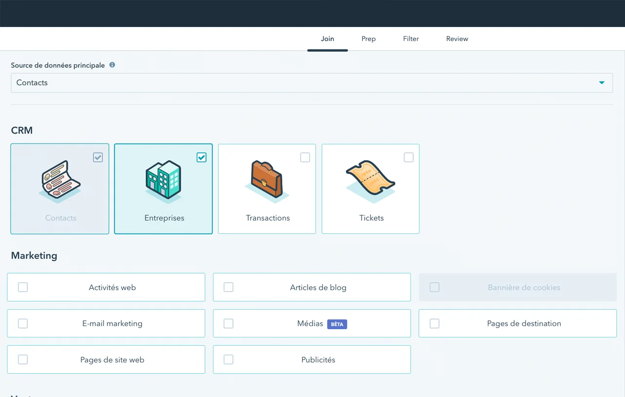 Configuration des données pour le calcul et le reporting