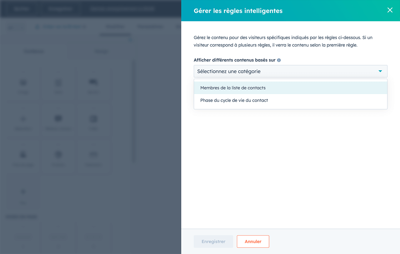 options de personnalisation de l'éditeur d'e-mails de HubSpot