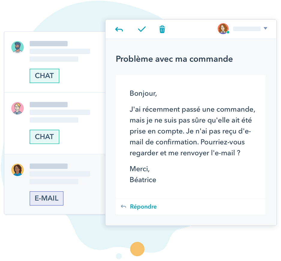 Conversation client via chat ou e-mail consignées dans l'outil bug tracker